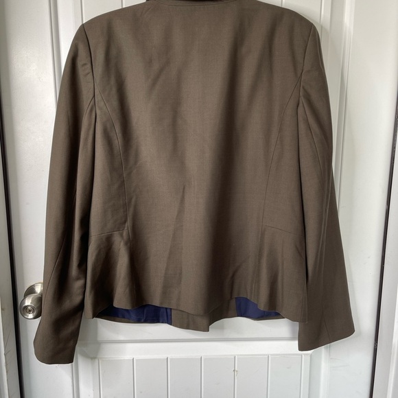 Ann Taylor sage green one button wool blazer jacket size 14 preppy career - Picture 4 of 5